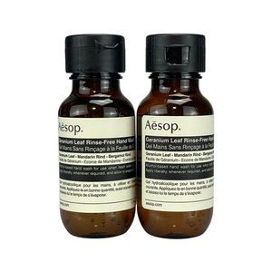 2x~NWOB ~ Aesop Geranium Leaf Rinse-Free Hand Wash ~ 1.7oz Travel size ~